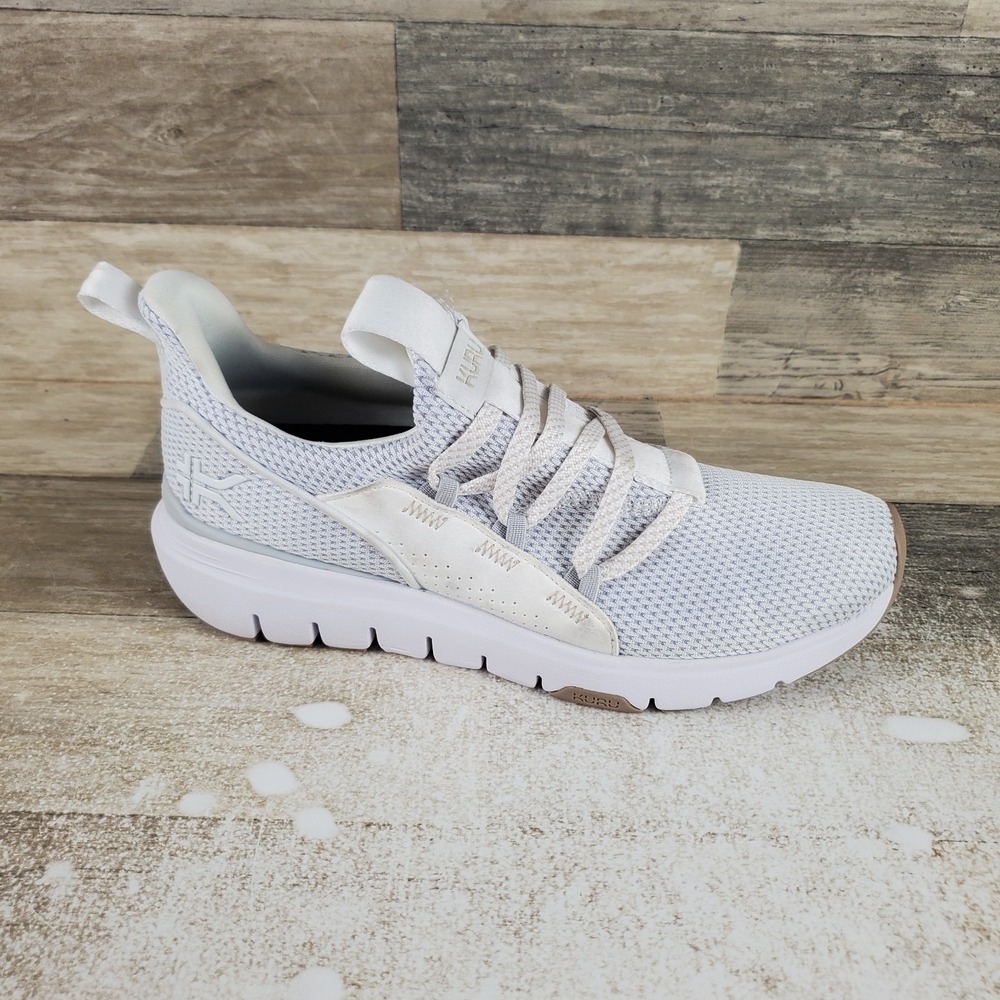 KURU Flex Womens Shoes Sz 7 M‎ Running Bright White Sand Mesh Lace Up Sneakers